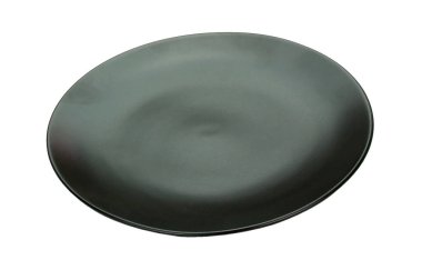 Boş porselen, beyaz arkaplanda izole edilmiş seramik plaka