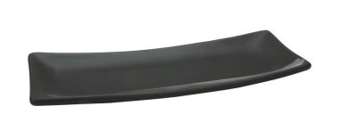 Boş porselen, beyaz arkaplanda izole edilmiş seramik plaka