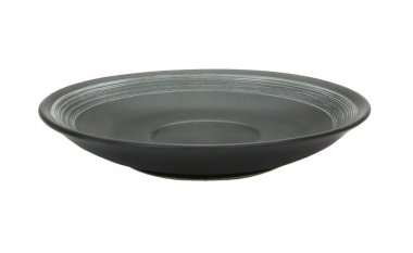 Boş porselen, beyaz arkaplanda izole edilmiş seramik plaka