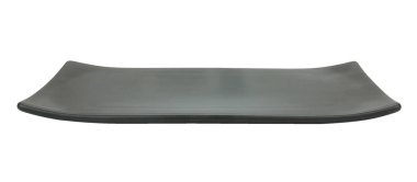 Boş porselen, beyaz arkaplanda izole edilmiş seramik plaka