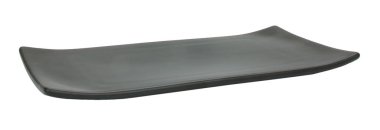 Boş porselen, beyaz arkaplanda izole edilmiş seramik plaka