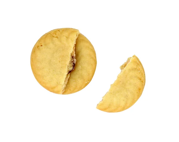 Kerek Csokoládé Chip Cookie Izolált Fehér Háttér Nyírás Útvonal — Stock Fotó