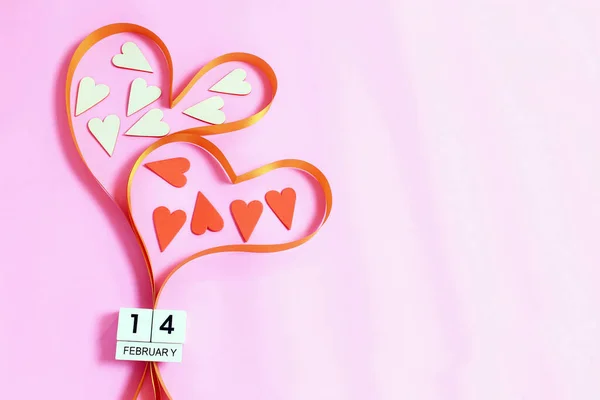 Ribbon Heart Valentines Day Konzept — Stockfoto