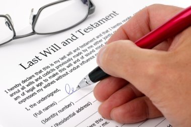 Signing Last Will and Testament clipart