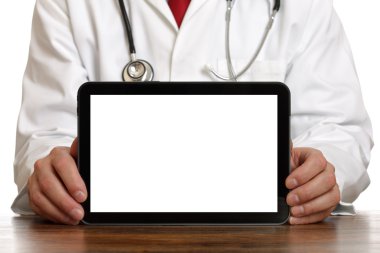 Doktor gösteren dijital tablet