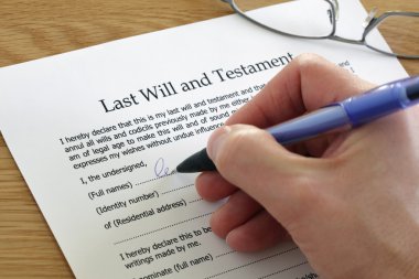 Signing Last Will and Testament clipart