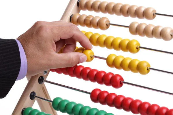 Berekening met een abacus — Stockfoto