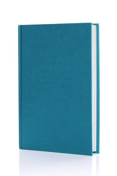 Libro de tapa dura azul en blanco aislado — Foto de Stock