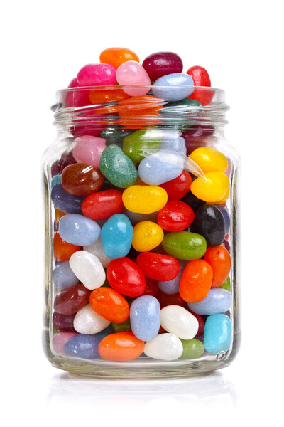 Jellybeans in a jar Royalty Free Stock Photos