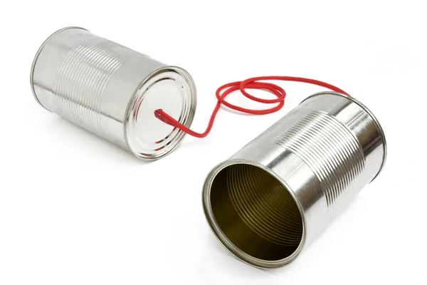 Tin can phone — Stock Photo, Image