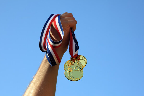 Gold medal winner Stock Photo