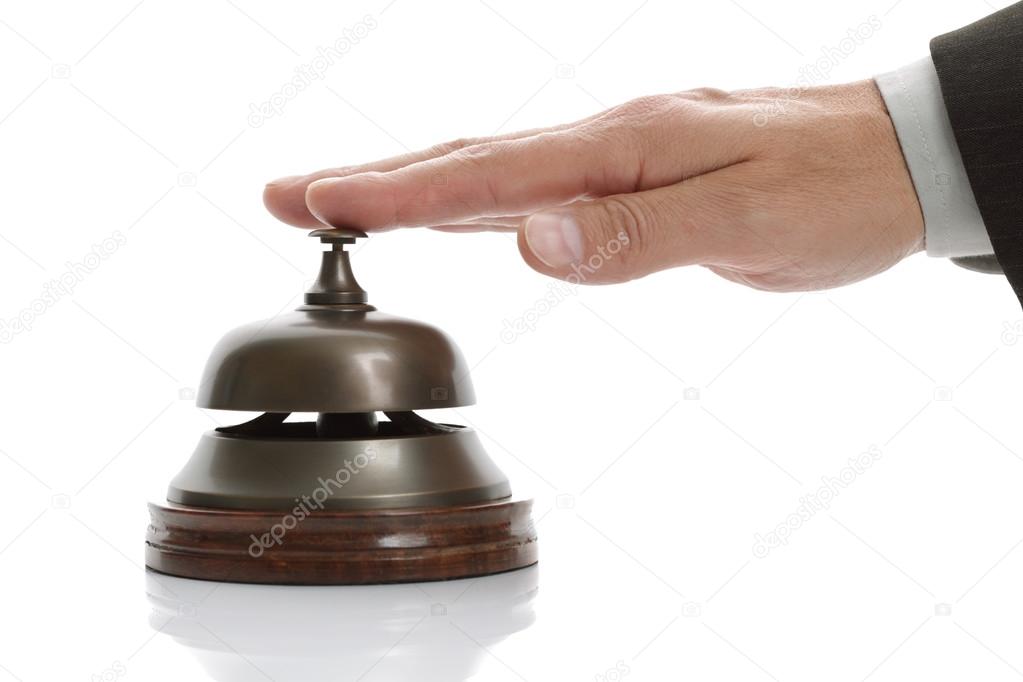 Ringing hotel reception bell