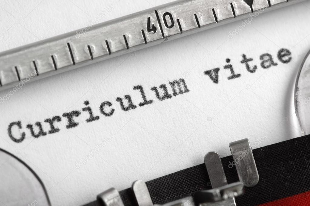 Curriculum vitae written on typewriter