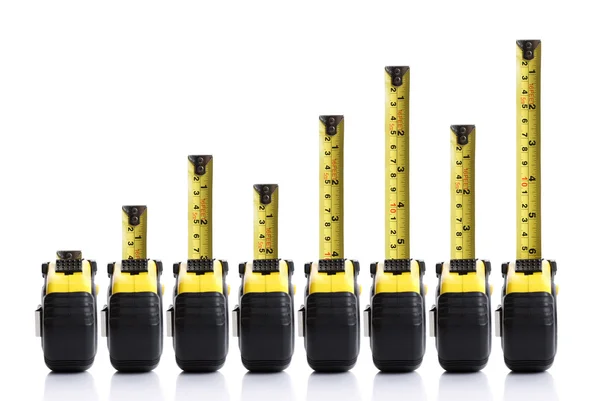 Tape measure bar chart — Stock Photo, Image