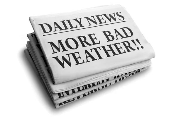 Mais mau tempo jornal diário manchete — Fotografia de Stock