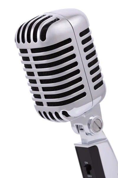 Винтажный микрофон, изолированный на белом — стоковое фото