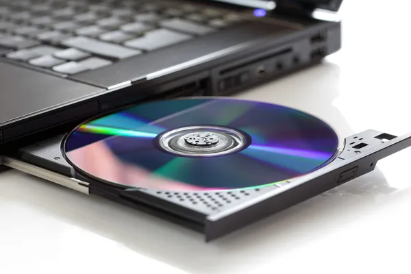 Вставка компакт-диска — стоковое фото