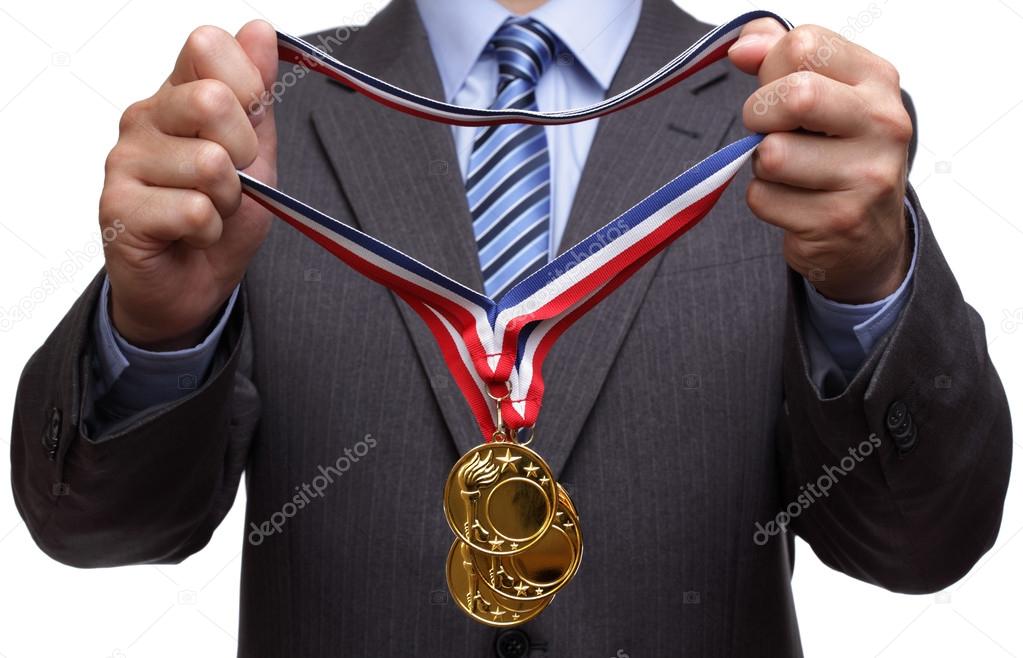 Awarding gold medal