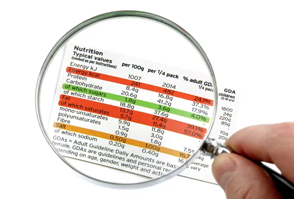 Nutritional label — Stock Photo, Image