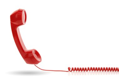 Red telephone receiver clipart