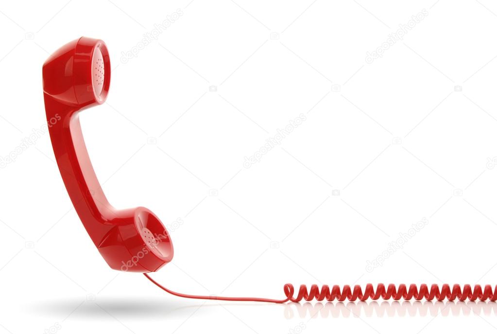 Red telephone receiver