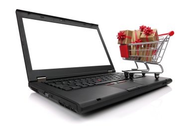 Christmas shopping on the internet clipart
