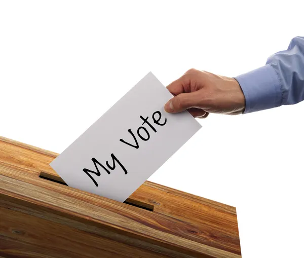 A szavazás szavazólapon doboz — Stock Fotó