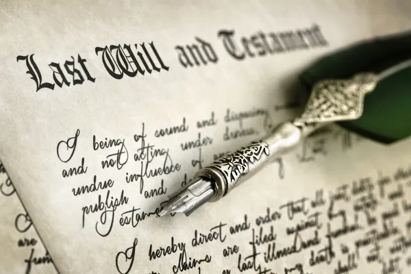 Signing Last Will and Testament — Stock Photo, Image