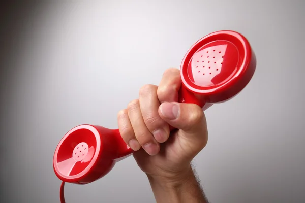 Receptor de telefone vermelho — Fotografia de Stock