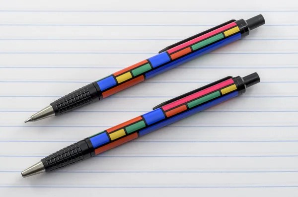 Funky barevné pero a tužka 01 — Stock fotografie