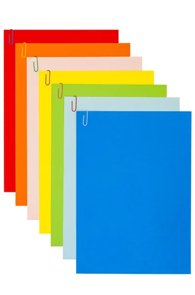 Rainbow Stationery With Paper-Clips 04 — Stock Photo, Image