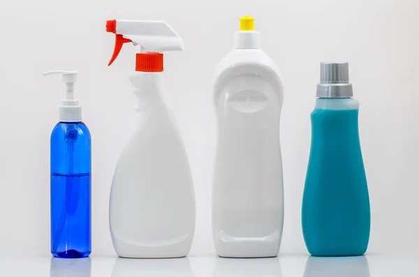 Hushåll rengöring flaskor 02-blank Stockbild