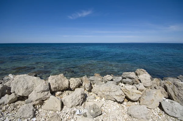 Stony kust achtergrond — Stockfoto