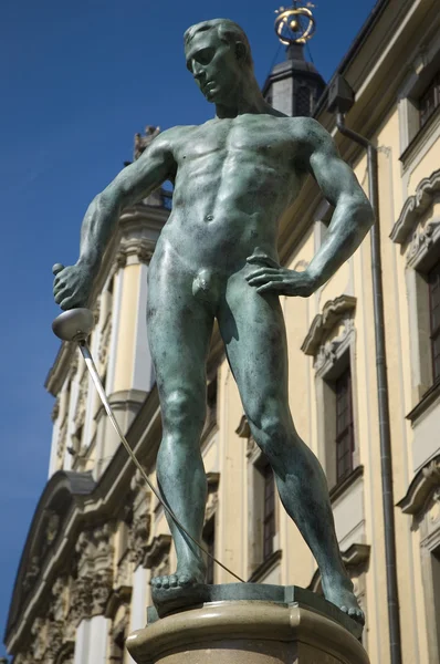 Statue of fencer — Stock Photo, Image