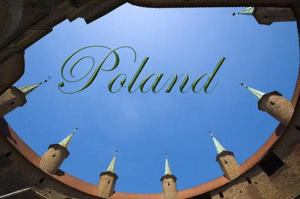 Text POLAND in historical frame — Stock Photo, Image