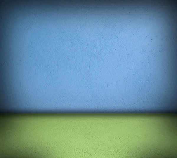 Blauer und grüner Betonmusterraum — Stockfoto