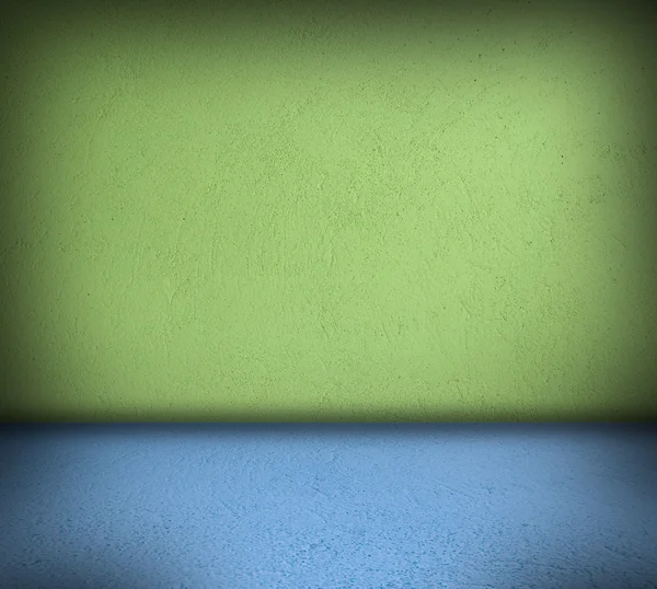 Blauer und grüner Betonmusterraum — Stockfoto