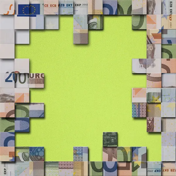 Euro banknotes puzzle — Stock Photo, Image