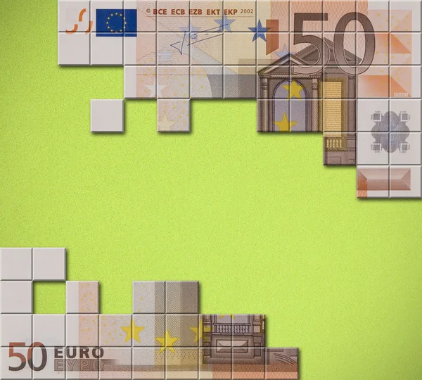 Euro banknote puzzle — Stock Photo, Image