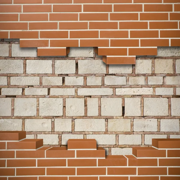 Broken brickwall background — Stock Photo, Image