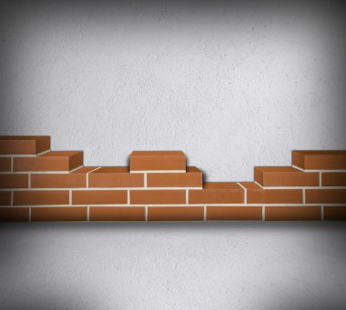 kısmen inşa brickwall Oda