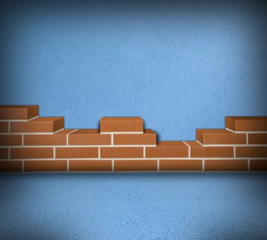 kısmen inşa brickwall Oda