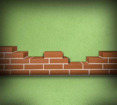 kısmen inşa brickwall Oda