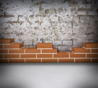 kısmen inşa brickwall Oda