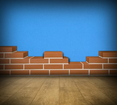 kısmen inşa brickwall Oda