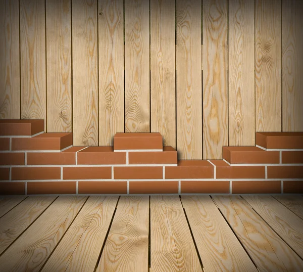 Kısmen inşa brickwall Oda — Stok fotoğraf