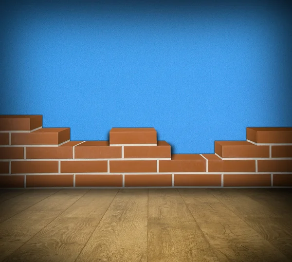 Kısmen inşa brickwall Oda — Stok fotoğraf