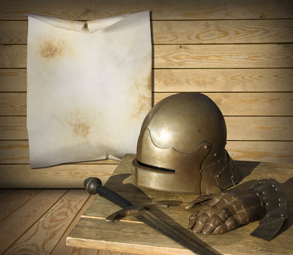 Knight armor and advertisement
