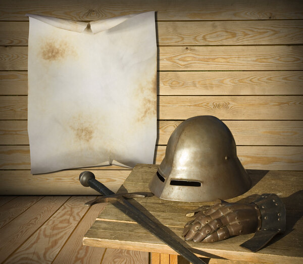 Knight armor and advertisement