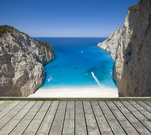 Terrasse avec belle plage — Photo